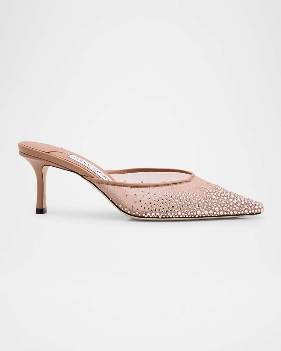 Vivi Crystal Mesh Mule Pumps